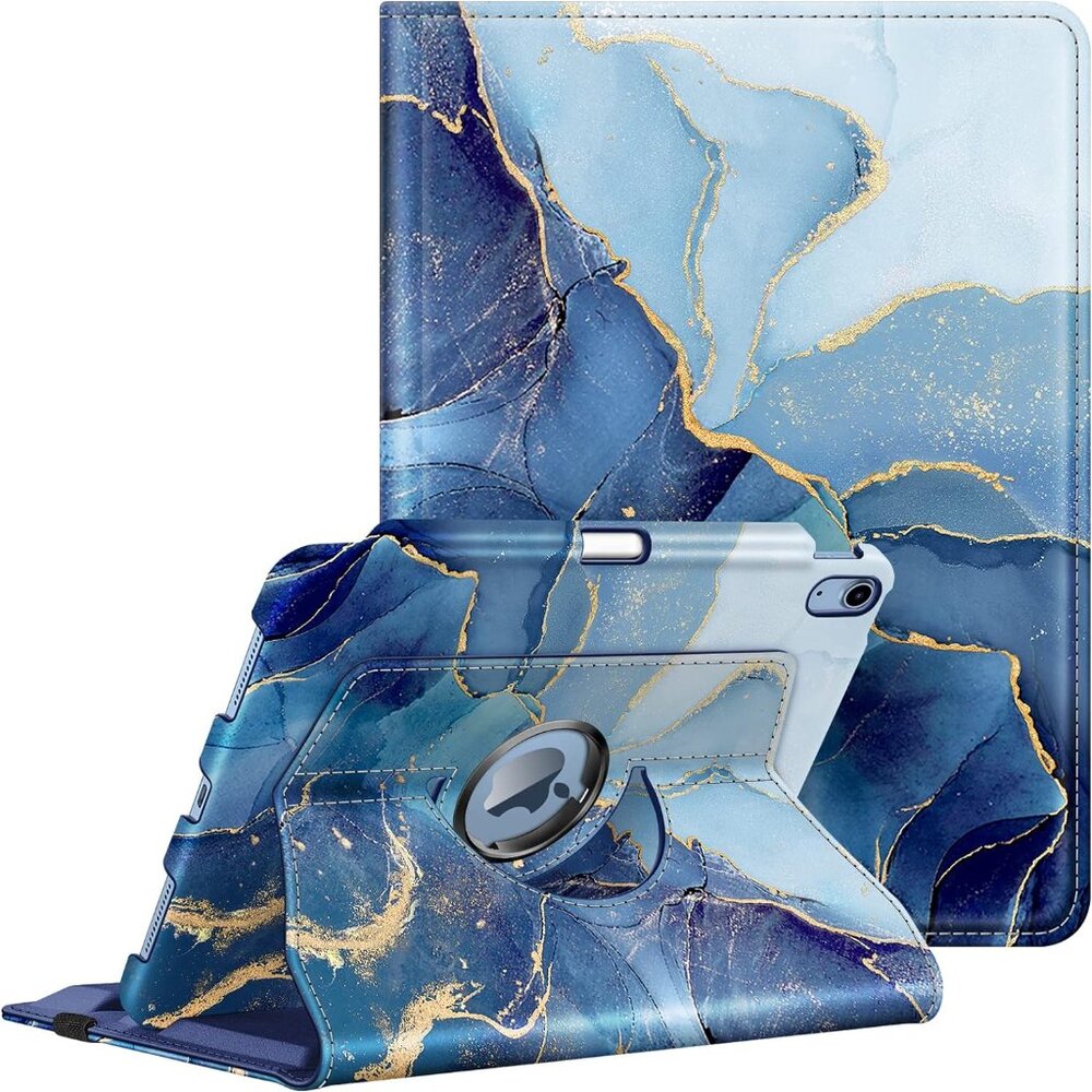 Fintie Rotating Case for iPad 10 - for 10.9" (diagonal) Tablet - Ocean Marble